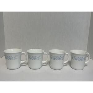 Corelle Corning Ware Coffee Cups Mugs Sea & Sand or Morning Light Set of 4 Vtg